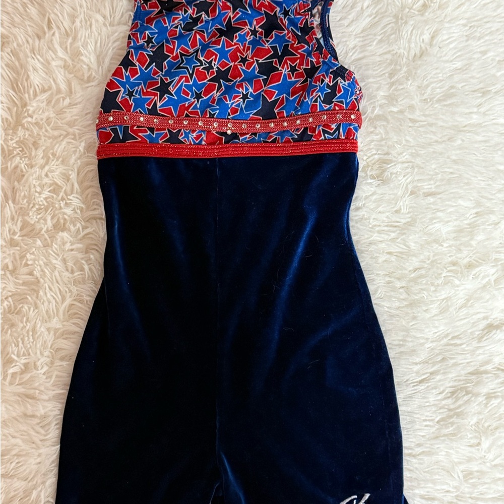 GK Colorful Star Patterned Gymnastics Leotard size girls Medium